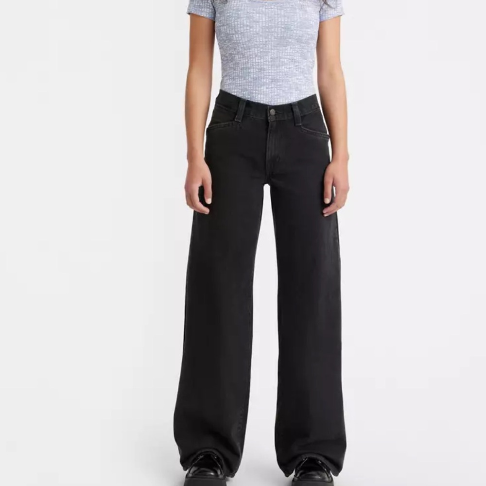 Women's Black Wide-Leg Jeans